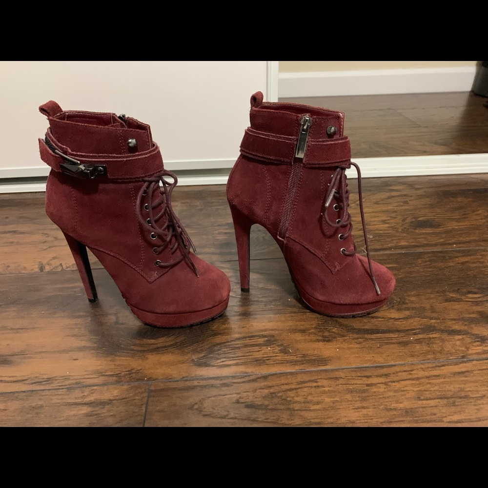 Burgundy boots